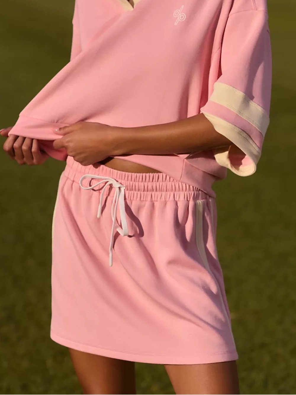 Daily Practice Drawstring Mini Skirt - Pink